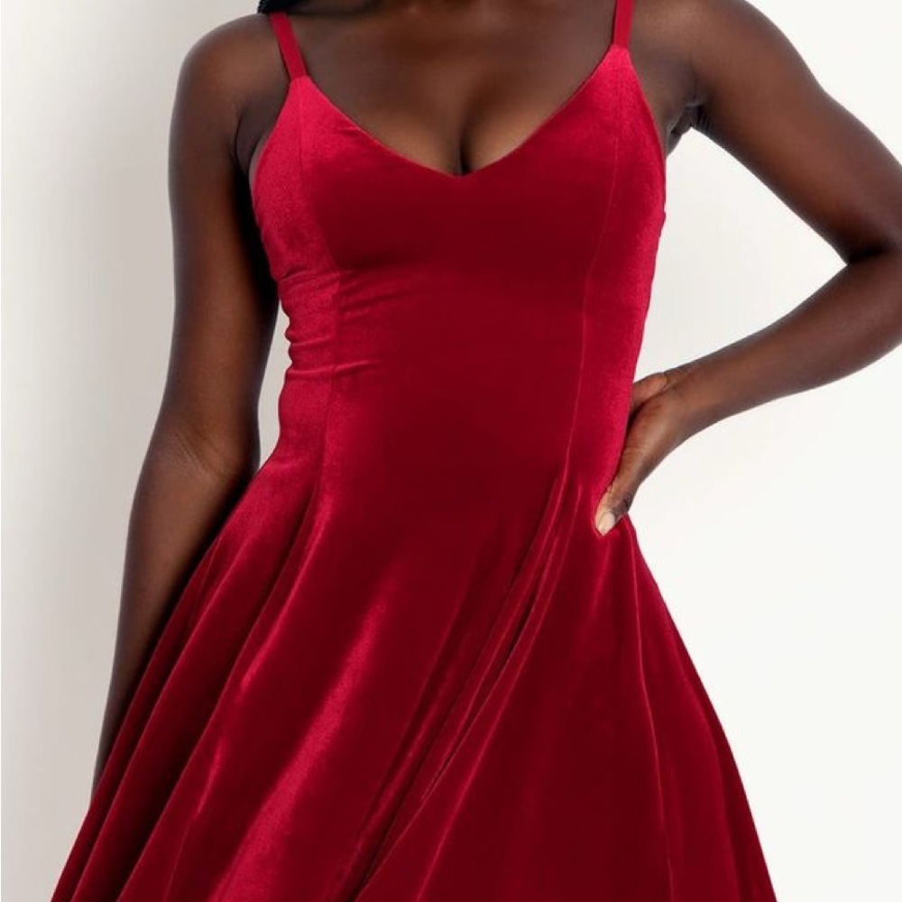 Red velvet strappy mini